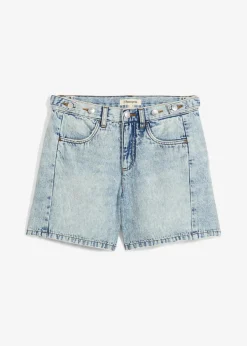 bonprix Jeans|Shorts^Jeans-Shorts Mid Waist, Low Stretch eisblau denim used