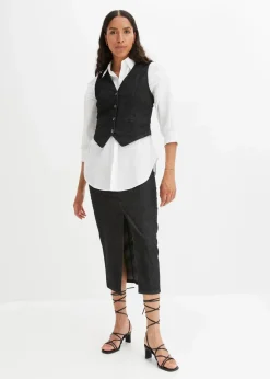 bonprix Nachhaltigere Materialien|Jacken & Mäntel^Jeansweste schwarz denim