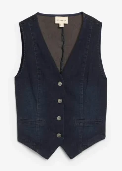 bonprix Bekleidung·Hosen|Jacken & Mäntel^Jeansweste dunkelblau denim used