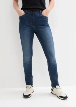 bonprix Kurzgrößen|Bekleidung·Shirts & Tops^Jeggings Mid Waist, Bequembund nachtblau denim