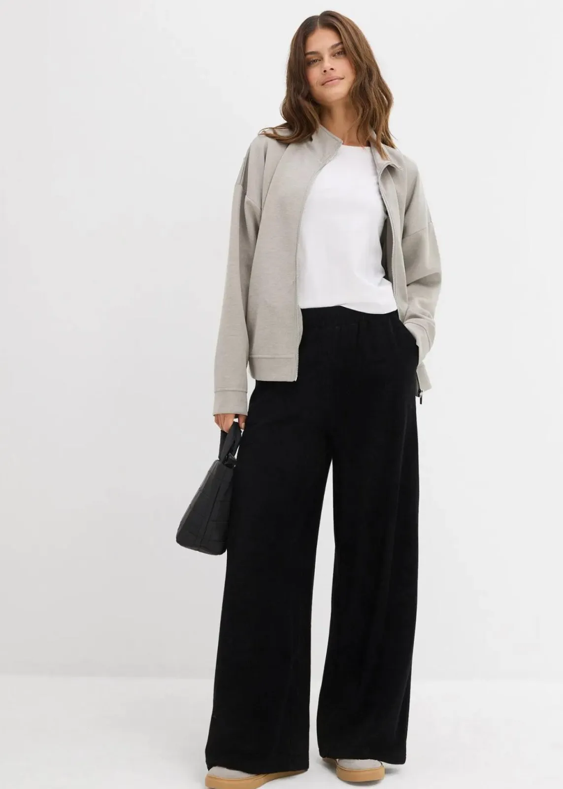 bonprix Hosen|Basics^Jersey Frottee-Hose schwarz