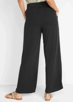 bonprix Bekleidung·Kleider|Hosen^Jersey- Hose aus fließendem Viskose-Mix schwarz