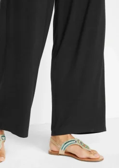 bonprix Bekleidung·Kleider|Hosen^Jersey- Hose aus fließendem Viskose-Mix schwarz