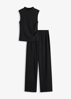 bonprix Jumpsuits|Zweiteiler & Sets^Jersey Set schwarz