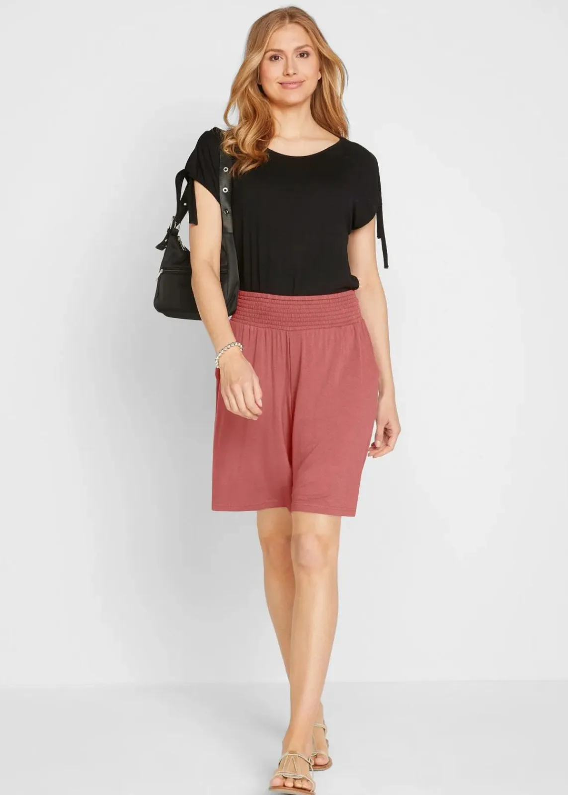 bonprix Nachhaltigere Materialien|Hosen^Jersey-Bermuda aus Viskose-Mix marsalabraun