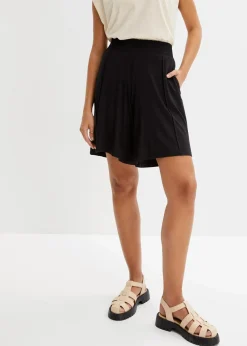 bonprix Nachhaltigere Materialien|Hosen^Jersey-Bermuda mit Bequembund schwarz
