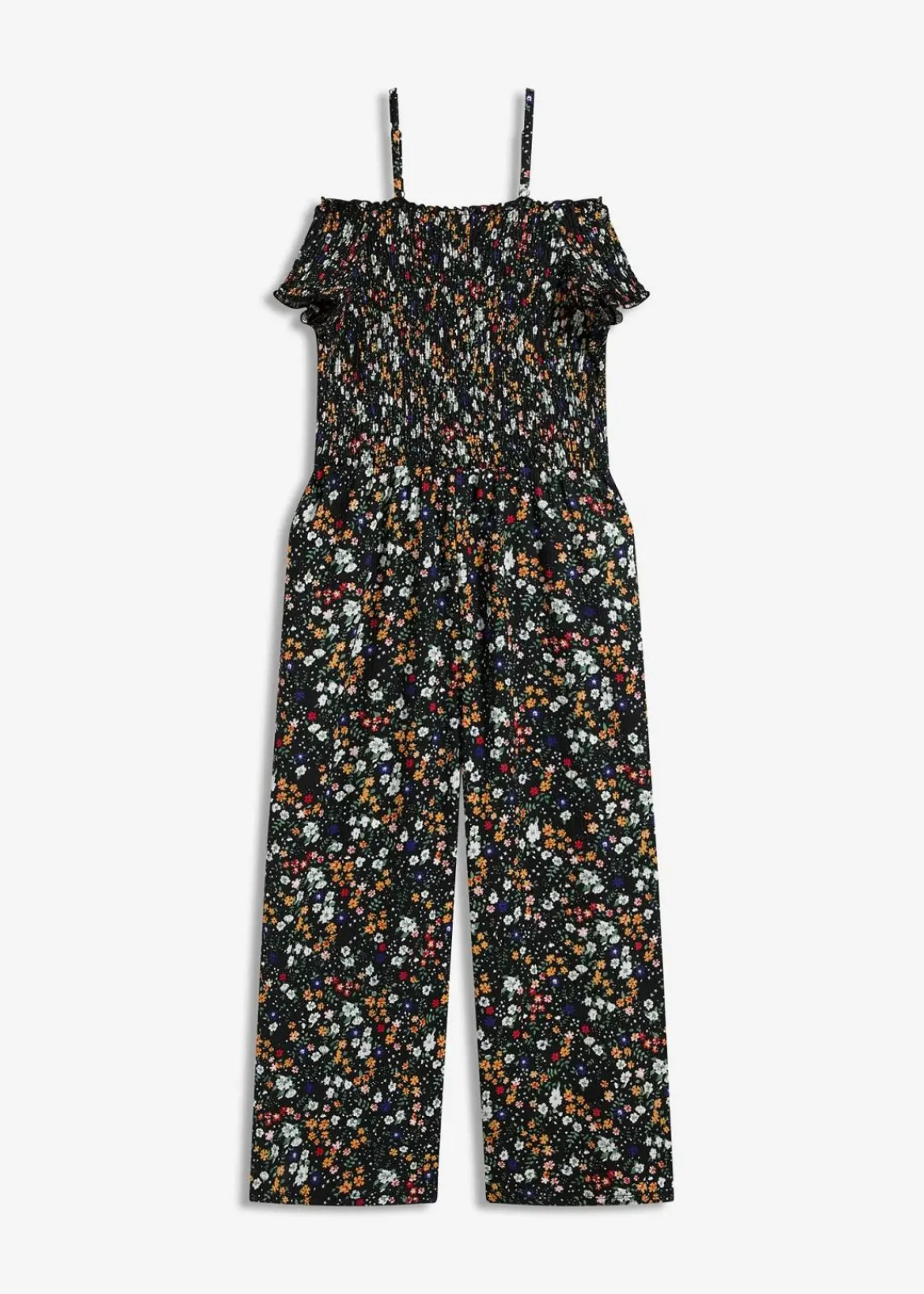 bonprix Bekleidung·Homewear|Jumpsuits^Jerseycrepe-Jumpsuit schwarz geblümt