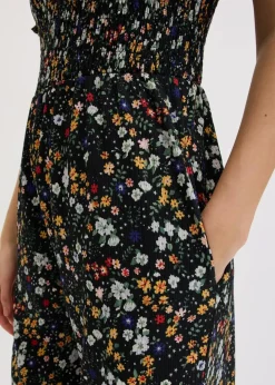 bonprix Bekleidung·Homewear|Jumpsuits^Jerseycrepe-Jumpsuit schwarz geblümt