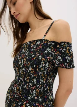 bonprix Bekleidung·Homewear|Jumpsuits^Jerseycrepe-Jumpsuit schwarz geblümt