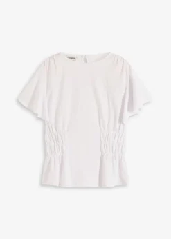 bonprix Shirts & Tops^Jerseycrepe-Shirt mit Smock weiß