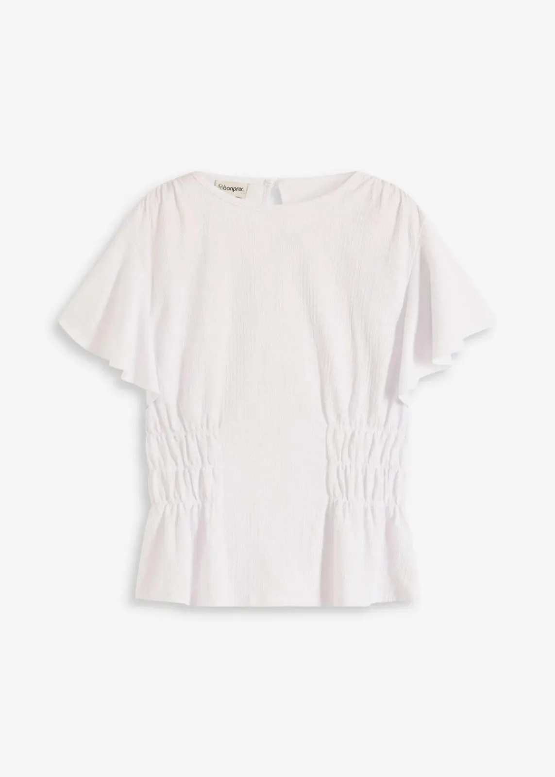 bonprix Shirts & Tops^Jerseycrepe-Shirt mit Smock weiß