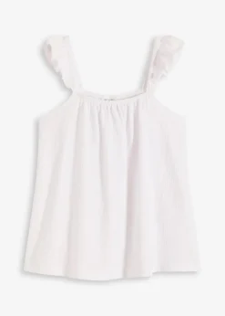 bonprix Shirts & Tops^Jerseycrepe-Top mit Volant-Träger weiß