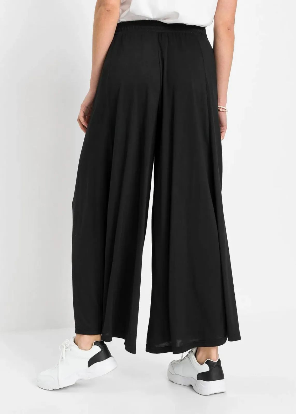 bonprix Bekleidung·Kleider|Hosen^Jersey-Culotte mit weitem Bein schwarz