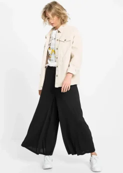 bonprix Bekleidung·Kleider|Hosen^Jersey-Culotte mit weitem Bein schwarz