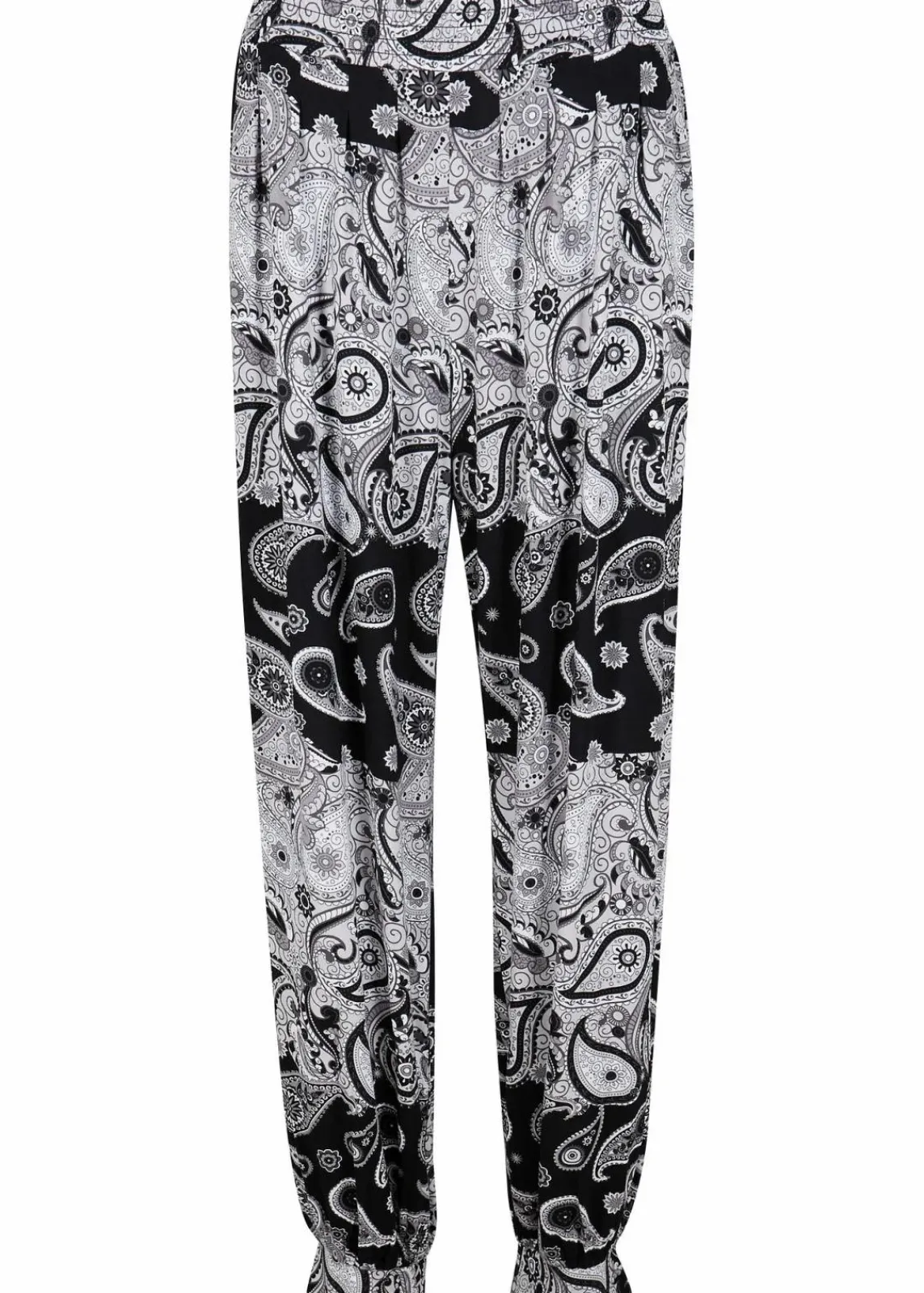 bonprix Bekleidung·Kleider|Hosen^Jersey-Haremshose aus fließendem Viskose-Mix schwarz paisley