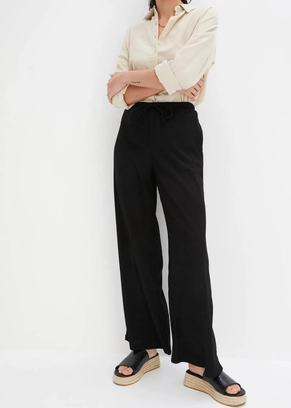 bonprix Bekleidung·Kleider|Hosen^Jersey-Hose schwarz