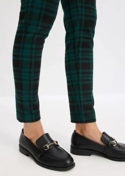 bonprix Hosen|Bekleidung·Kleider^Jersey-Hose waldgrün/schwarz kariert