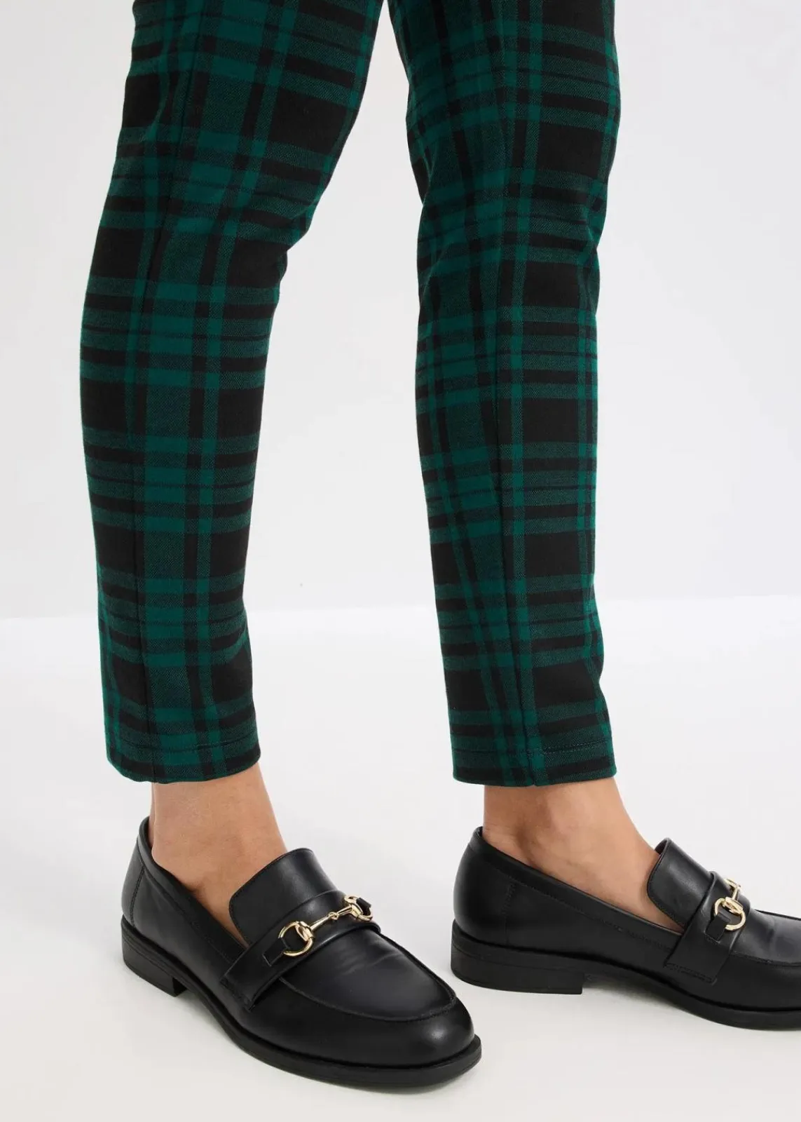 bonprix Hosen|Bekleidung·Kleider^Jersey-Hose waldgrün/schwarz kariert