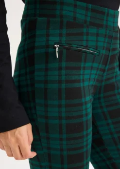 bonprix Hosen|Bekleidung·Kleider^Jersey-Hose waldgrün/schwarz kariert