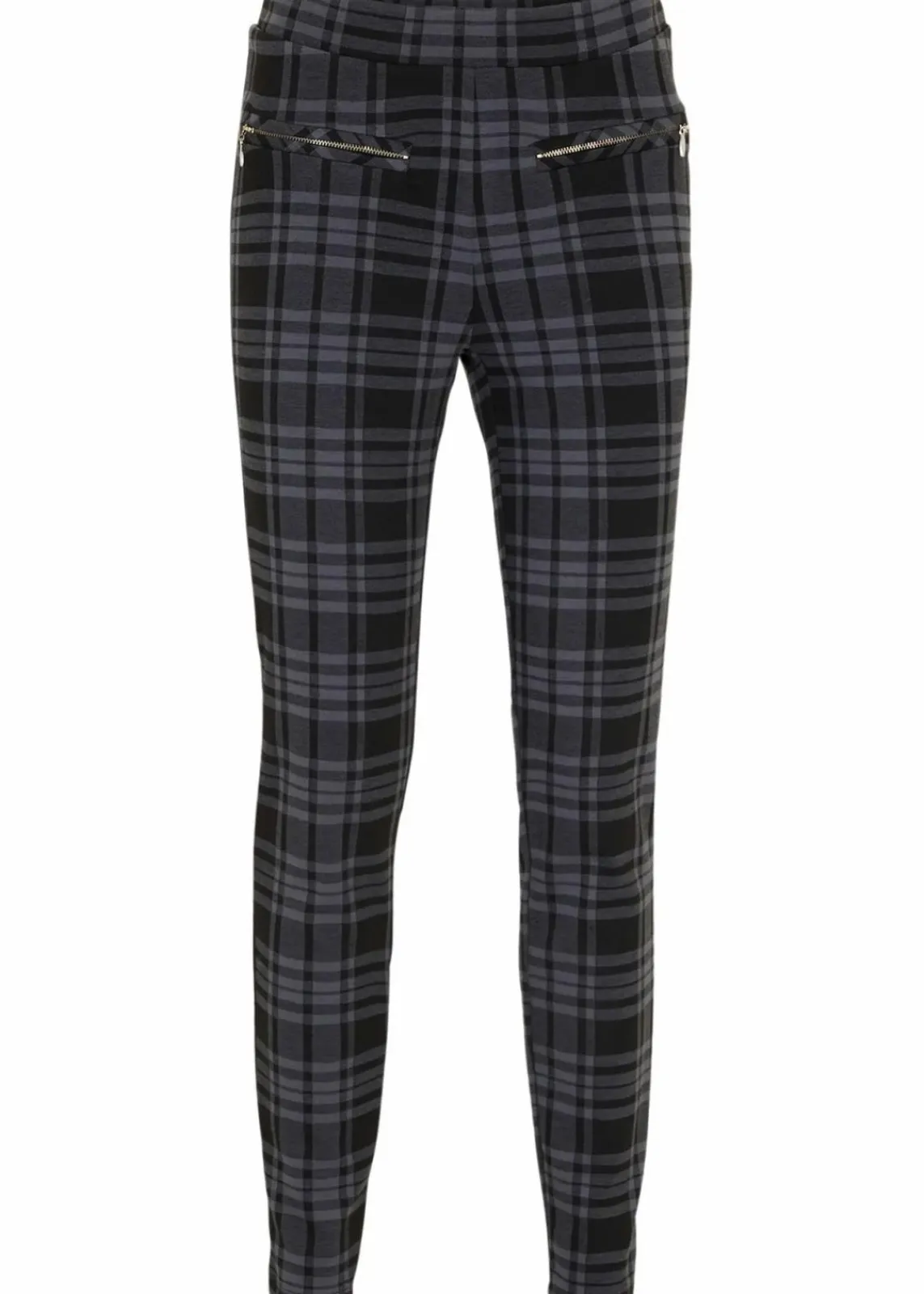 bonprix Hosen|Bekleidung·Kleider^Jersey-Hose schwarz/rauchgrau kariert