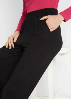 bonprix Bekleidung·Kleider|Hosen^Jersey-Hose schwarz