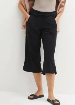 bonprix Hosen^Jersey-Hose aus Baumwoll-Mix schwarz