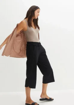 bonprix Hosen^Jersey-Hose aus Baumwoll-Mix schwarz