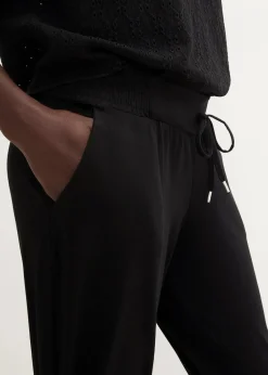 bonprix Bekleidung·Kleider|Hosen^Jersey-Hose aus Baumwoll-Mix schwarz