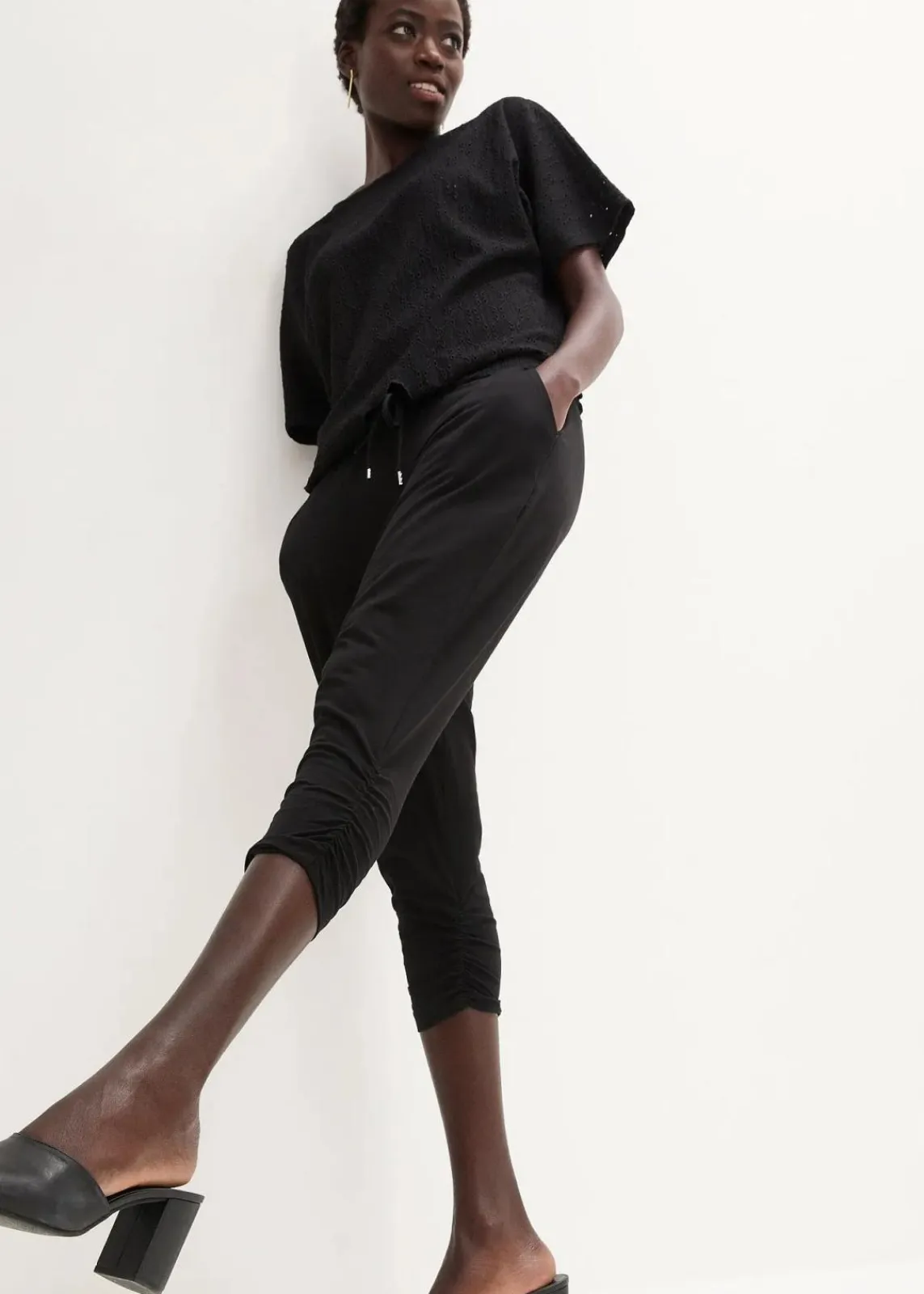 bonprix Bekleidung·Kleider|Hosen^Jersey-Hose aus Baumwoll-Mix schwarz