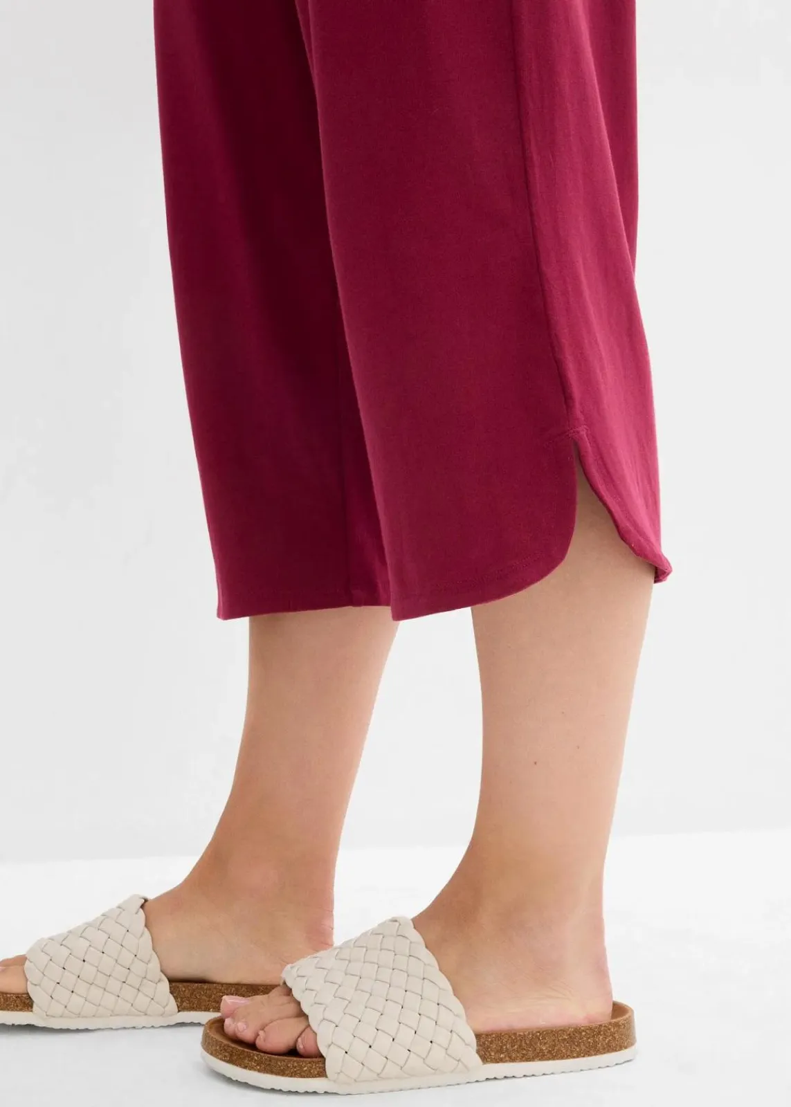 bonprix Hosen^Jersey-Hose aus Baumwoll-Mix rhododendronrot