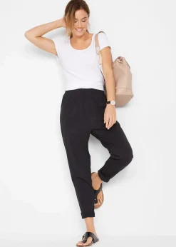 bonprix Bekleidung·Kleider|Hosen^Jerseyhose aus Baumwoll-Mix schwarz