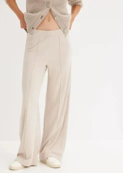 bonprix Hosen|Sweat^Jersey-Hose aus bequemen Punto di Roma kitt