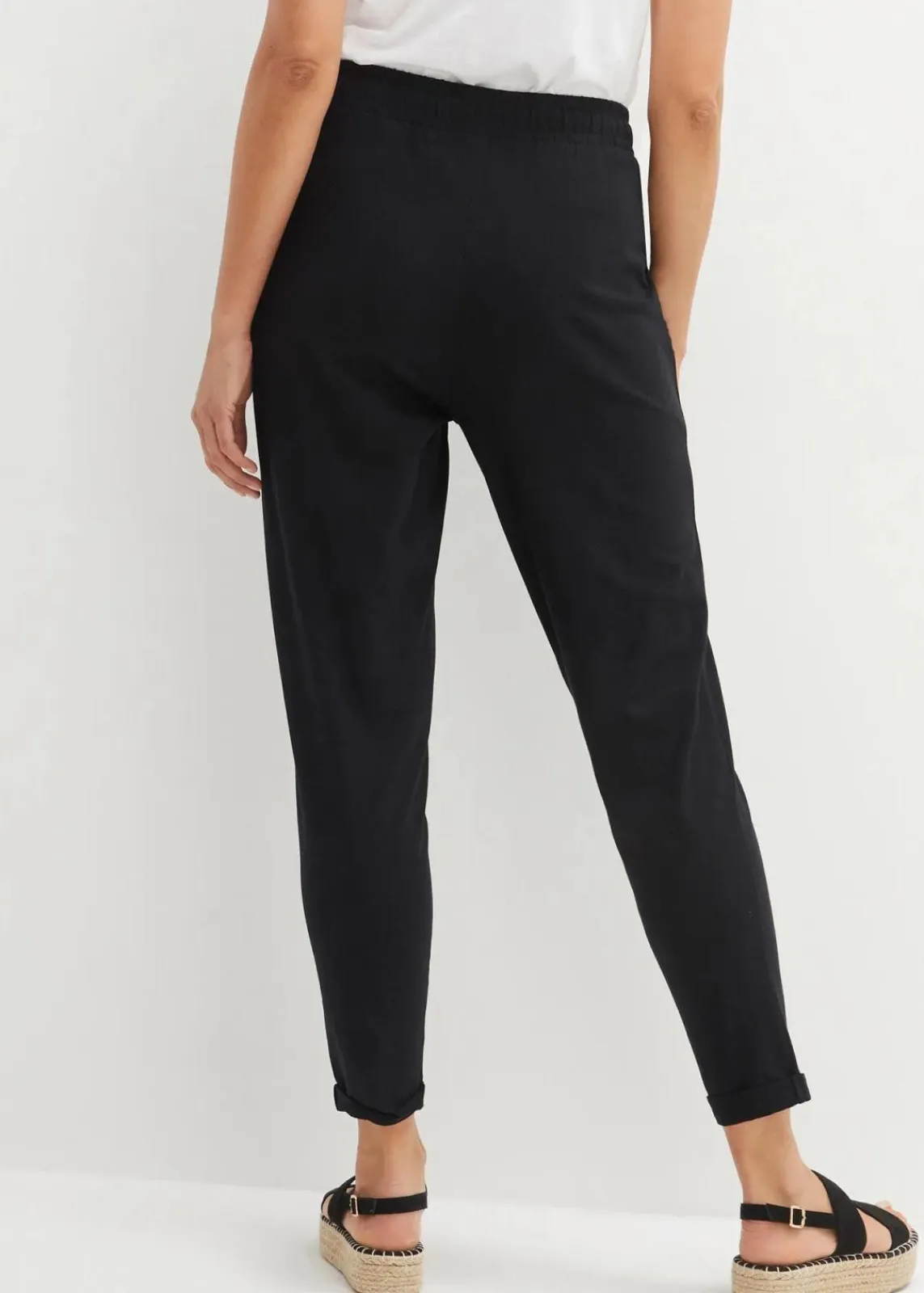 bonprix Bekleidung·Kleider|Hosen^Jersey-Hose aus elastischem Baumwoll-Mix schwarz