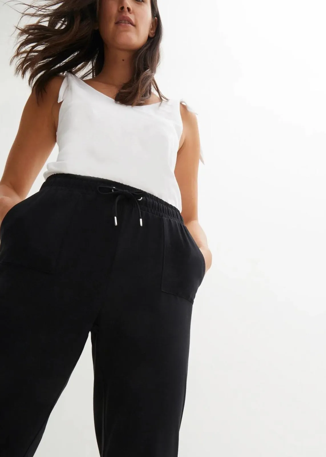 bonprix Bekleidung·Kleider|Hosen^Jersey-Hose aus elastischem Baumwoll-Mix schwarz