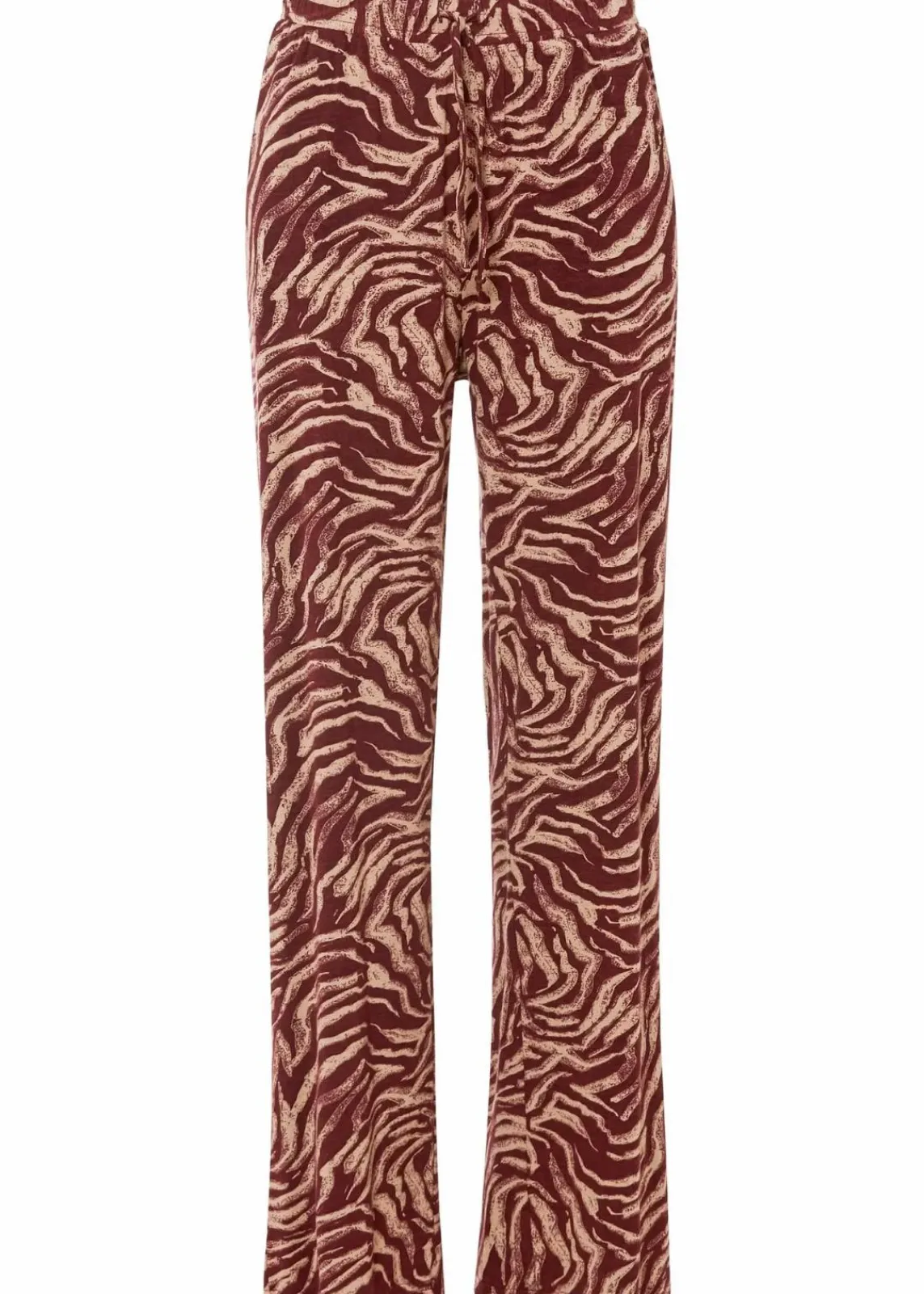 bonprix Nachhaltigere Materialien|Hosen^Jersey-Hose aus fließendem Viskose-Mix dunkelbeere/graubraun zebra bedruckt