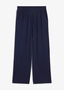 bonprix Hosen|Nachhaltigere Materialien^Jersey-Hose aus fließendem Viskose-Mix, 7-8-Länge dunkelblau