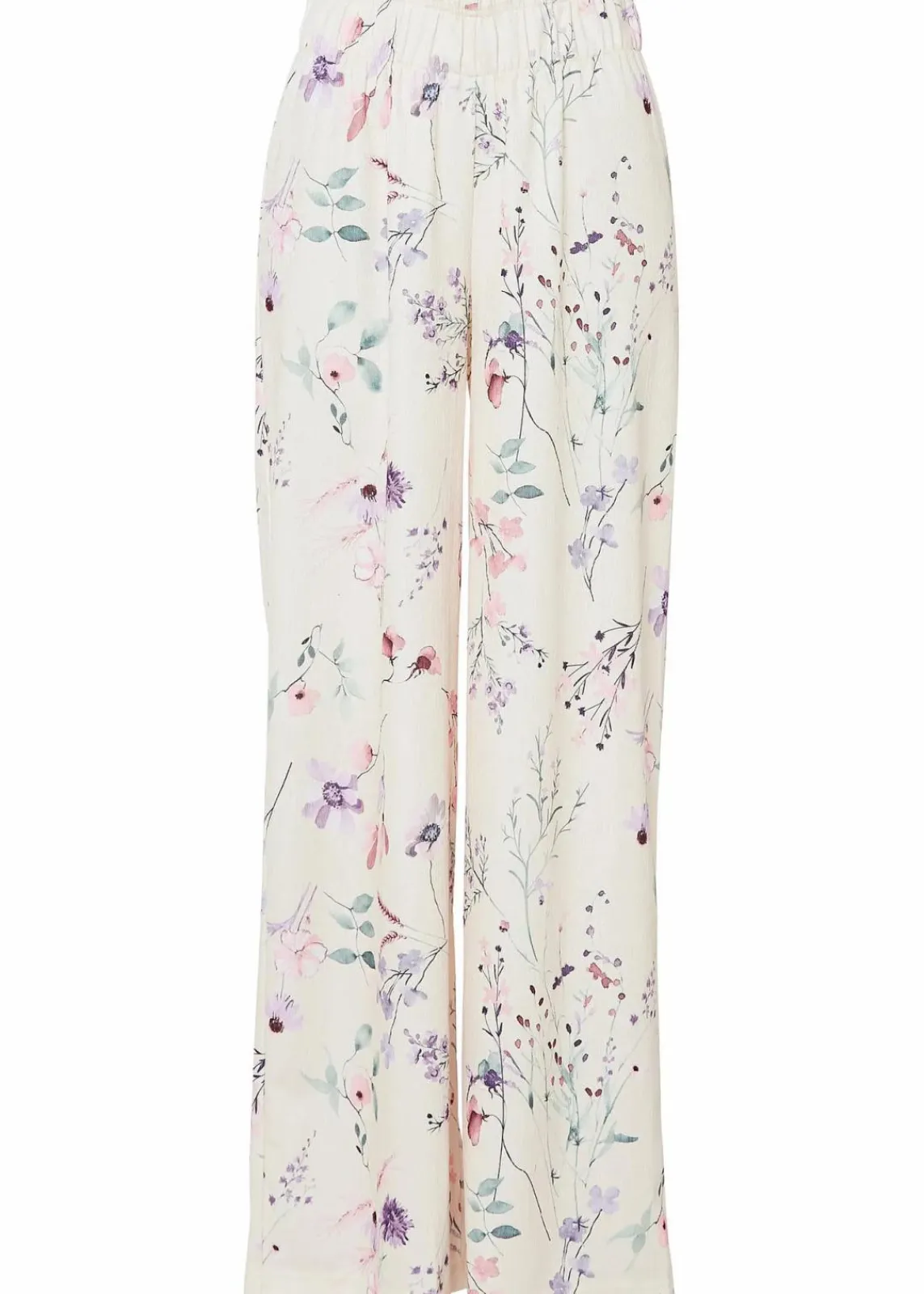 bonprix Bekleidung·Kleider|Hosen^Jersey-Hose aus luftigem Crêpe naturbeige geblümt
