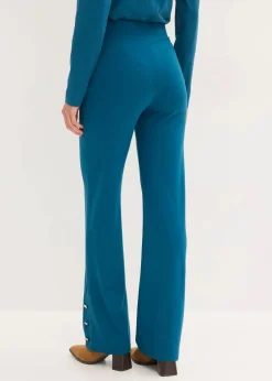 bonprix Bekleidung·Kleider|Hosen^Jersey-Hose aus Punto di Roma blaupetrol