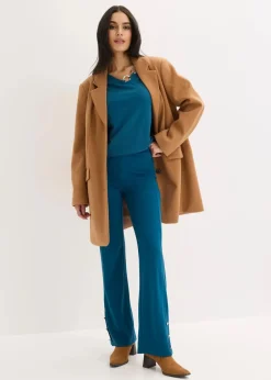 bonprix Bekleidung·Kleider|Hosen^Jersey-Hose aus Punto di Roma blaupetrol
