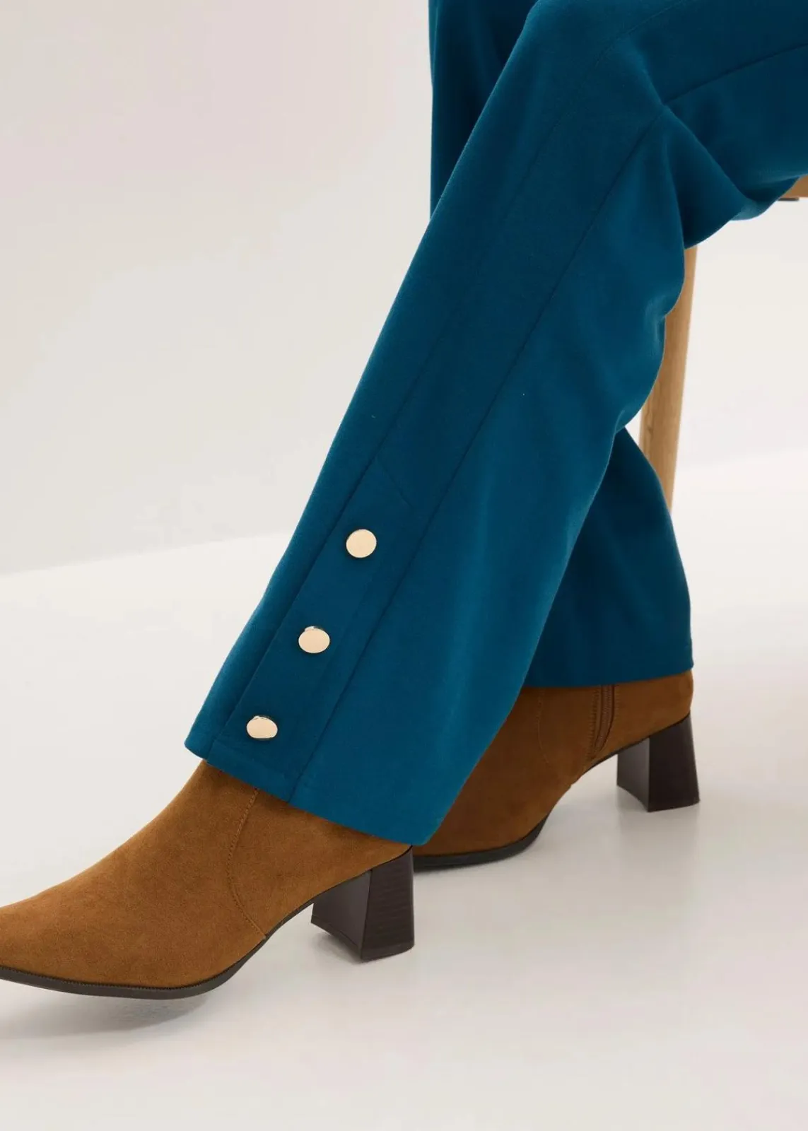 bonprix Bekleidung·Kleider|Hosen^Jersey-Hose aus Punto di Roma blaupetrol