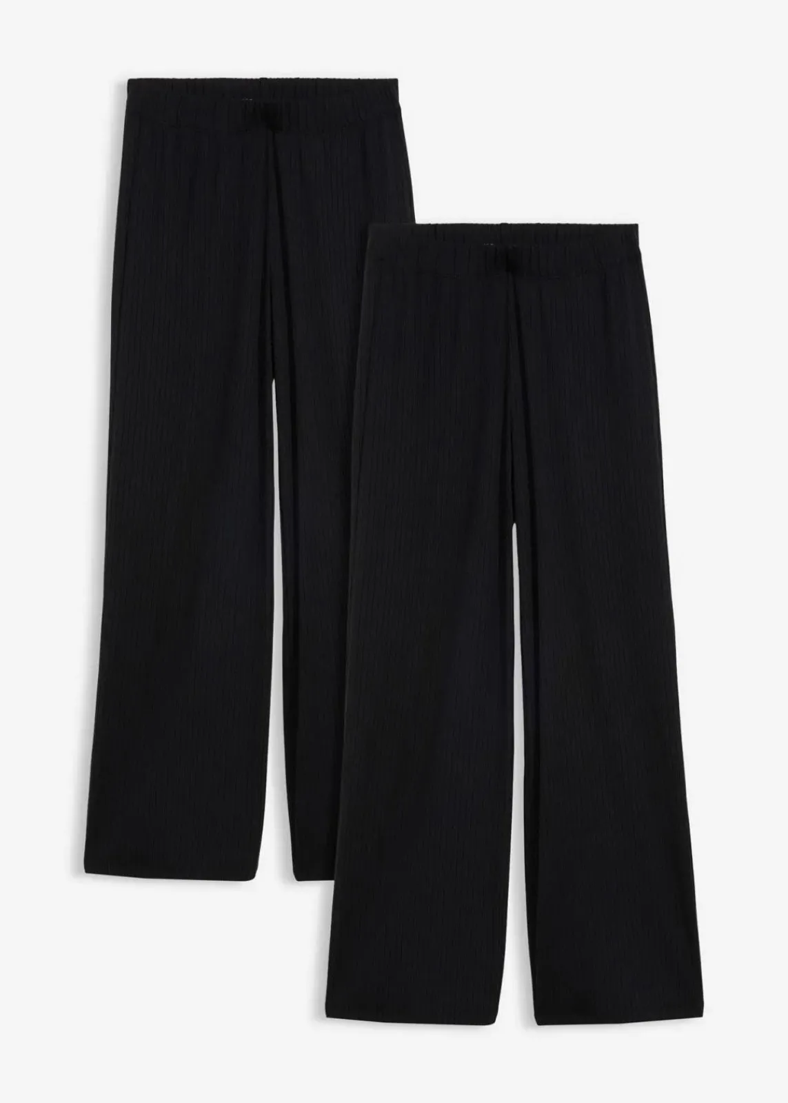 bonprix Bekleidung·Kleider|Hosen^Jersey-Hose aus Rippe (2er Pack) schwarz/schwarz