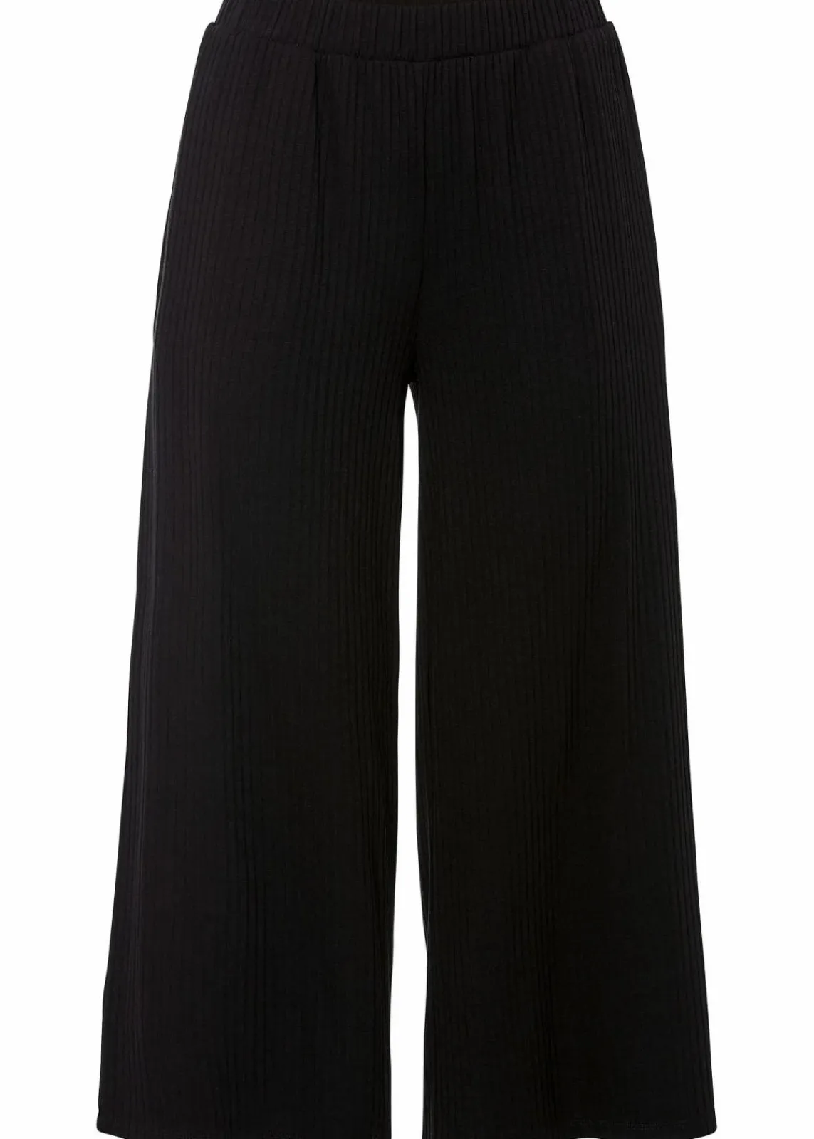 bonprix Bekleidung·Kleider|Hosen^Jersey-Hose aus Rippe mit Bequembund schwarz