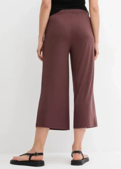 bonprix Hosen|Bekleidung·Kleider^Jersey-Hose aus Rippe mit Bequembund terrabraun