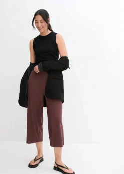 bonprix Hosen|Bekleidung·Kleider^Jersey-Hose aus Rippe mit Bequembund terrabraun