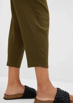 bonprix Hosen|Bekleidung·Kleider^Jersey-Hose aus Strukturmaterial erdoliv