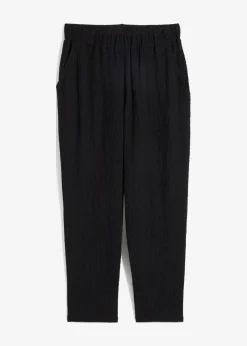 bonprix Bekleidung·Kleider|Hosen^Jersey-Hose aus Strukturmaterial schwarz