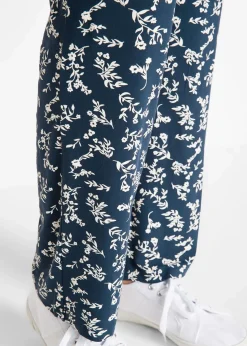 bonprix Bekleidung·Kleider|Hosen^Jersey-Hose aus Viskose-Mix dunkelblau geblümt