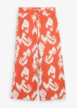 bonprix Bekleidung·Kleider|Zweiteiler & Sets^Jersey-Hose aus Viskose-Mix zimtrot /wollweiß bedruckt
