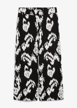 bonprix Hosen|Zweiteiler & Sets^Jersey-Hose aus Viskose-Mix schwarz/wollweiß bedruckt