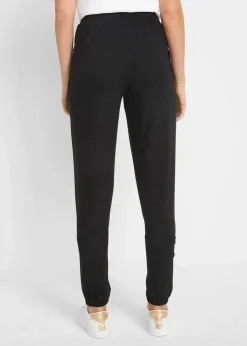 bonprix Bekleidung·Kleider|Hosen^Jersey-Hose mit Bequembund schwarz